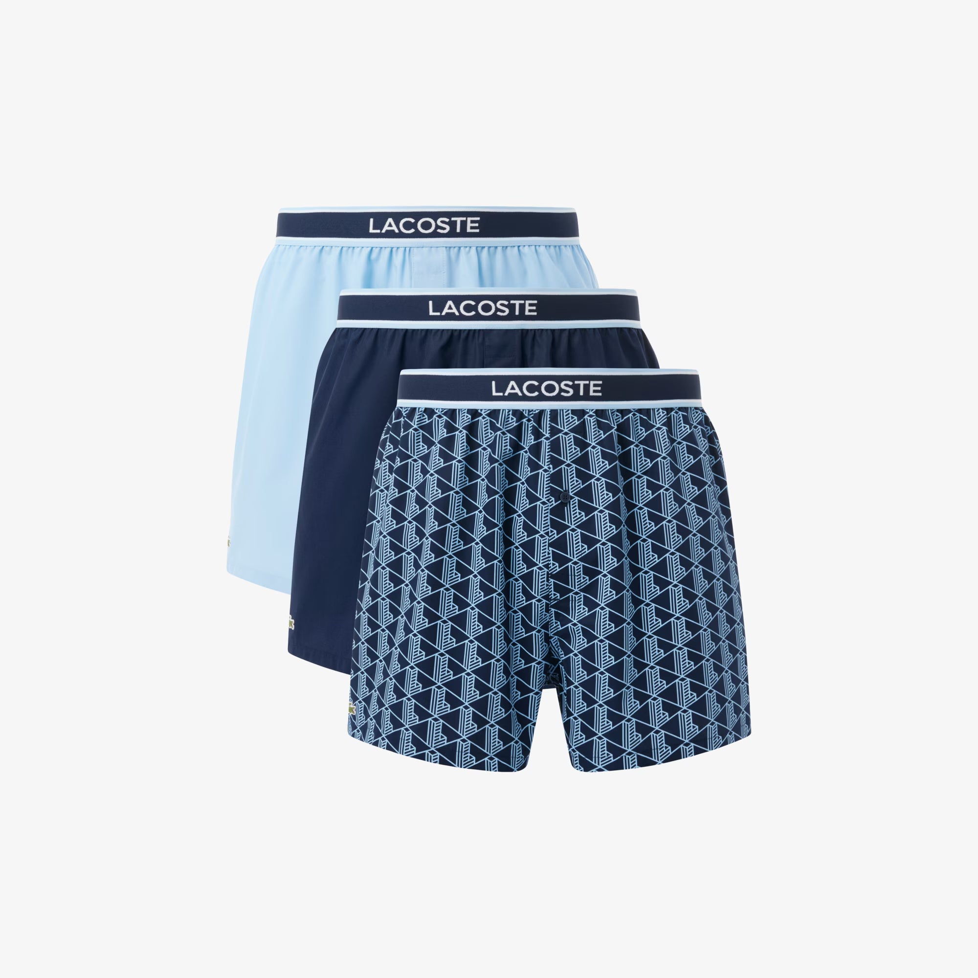 Lacoste - Lot de 3 caleçons popeline de coton